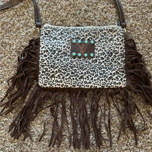 Gypsy Inspired Faux Leopard Up-cycled Designer Bag